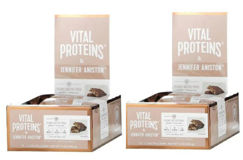 「お得な2箱セット」Vital Proteins社 プロテイン＋コラーゲンバー ピーナッツバターファッジ1 本あたり38gが12本×2箱