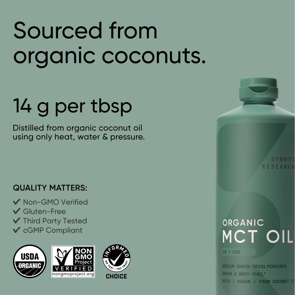 「お得な3本セット」 Premium MCT Oil derived only from Organic Coconuts 32oz BPA free bottle | The only MCT oil certified Paleo Safe Sports Research社 MCTオイル 無香料 946 mlが3本 中鎖トリグリセリド 100％ココナッツ カプリル酸 カルピン酸 ラウリン酸 3