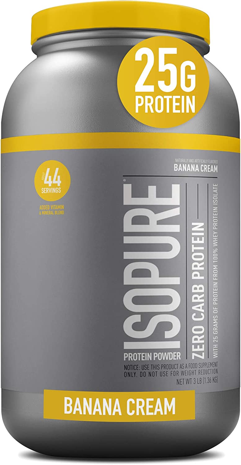 Isopure社 天然由来成分 プロテインパウダーバナナクリーム 1361g Isopure Zero Carb, Vitamin C and Zinc for Immune Support, 25g Protein, Keto Friendly Protein Powder, 100% Whey Protein Isolate, Flavor: Banana Cream, 3 Pounds (Packaging May Vary)