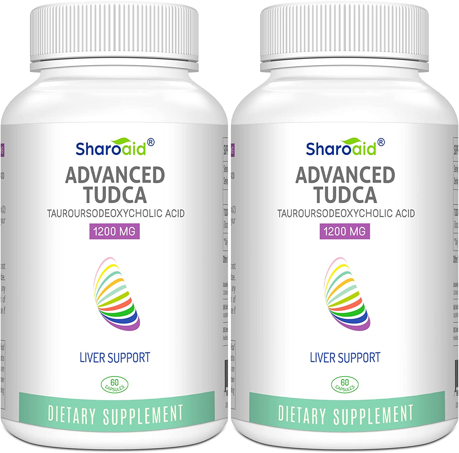 「お得な2本セット」Sharoaid社 TUDCA サプリメント タウロウルソデオキシコール 60粒が2本 Liver Support Supplements 1200 mg-Third Party Tested-Bile Salts for Liver Detox Cleanse-High Strength Formula-Vegan Capsules for Liver Health,2 Bottle-120 Capsules