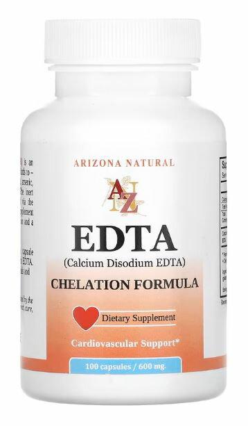 Arizona Natural社　EDTA 600mg 100カプセル サプリメント Arizona Natural, EDTA, 600 mg, 100 Capsules EDTA カルシウム二ナトリウム..