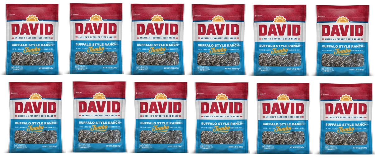 楽天キューパンダ「お得な12袋セット」David社 Sunflower Seeds ひまわりの種バッファロースタイルランチ148g×12袋 ひまわりの種 食用