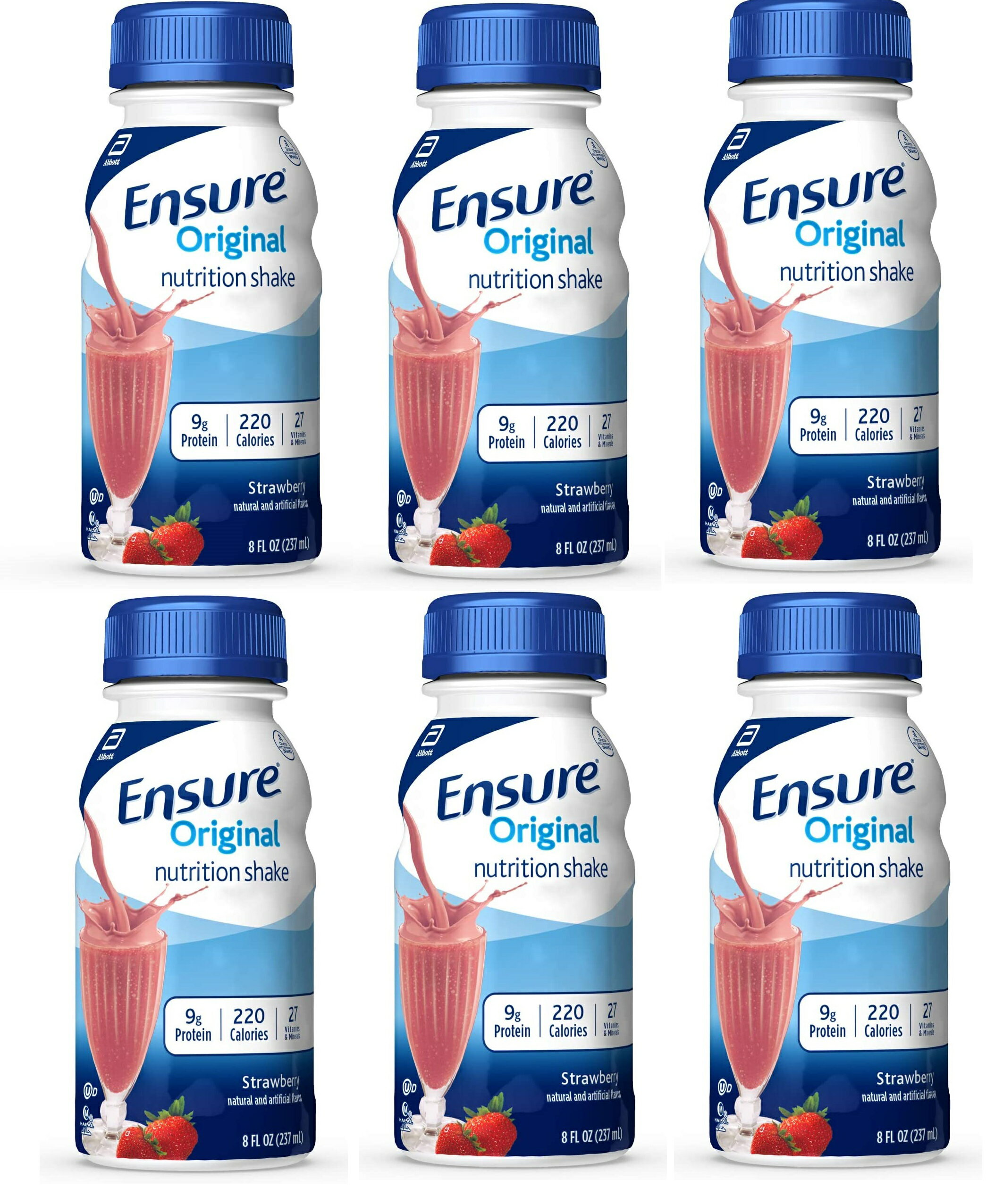 「お得な6本セット」Ensure社Original Nutrition Shakeストロベリー237ml×6本