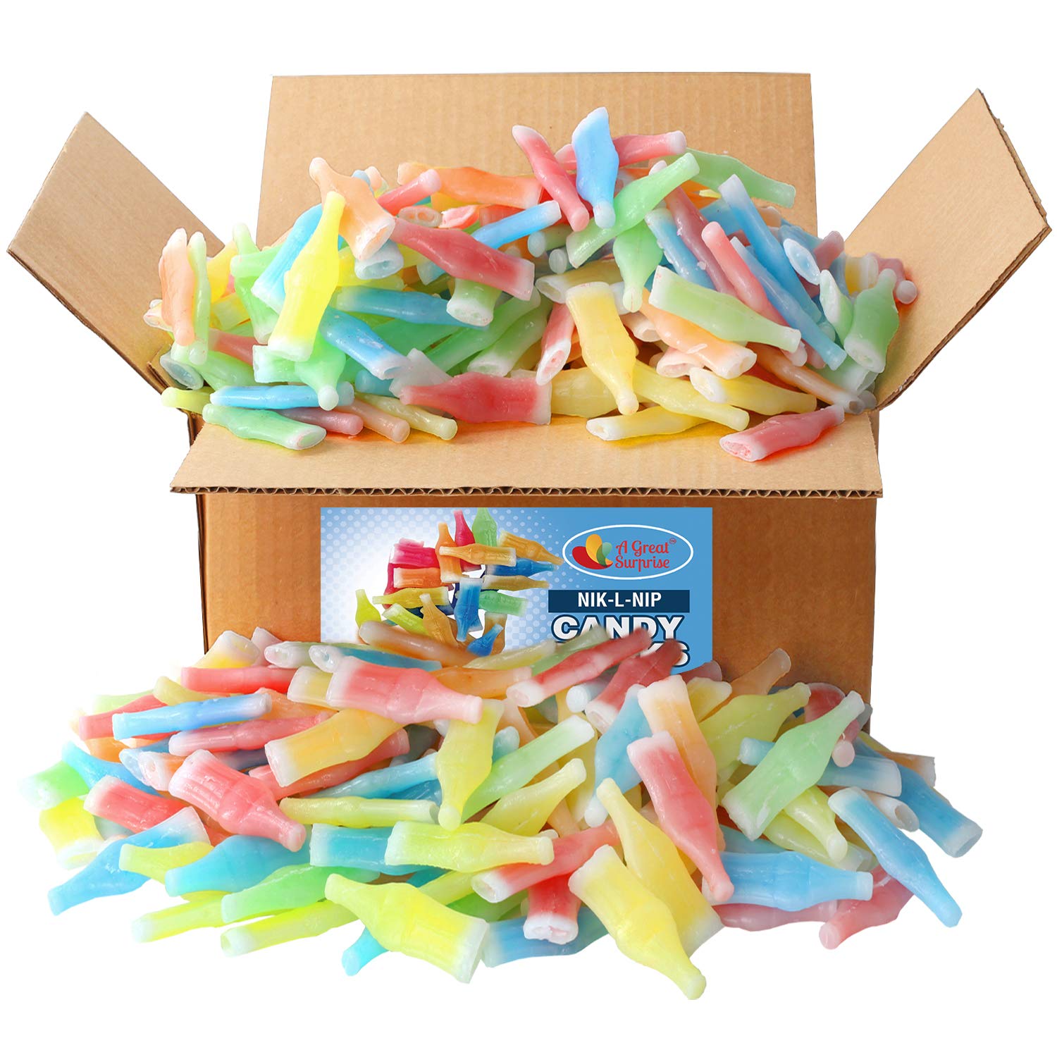 楽天キューパンダ■訳あり■Nik-L-Nip Candy Bottle Drinks - Assorted Colors/Flavors - Bulk Candy - 4 Pounds（1.81kg）