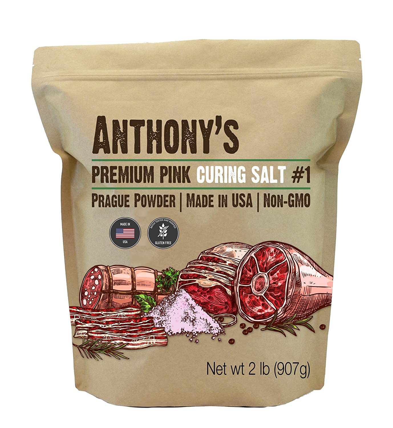 Anthony's社 アンソニーのピンク硬化塩(907g入り)Pink Curing Salt No.1, 2 lb