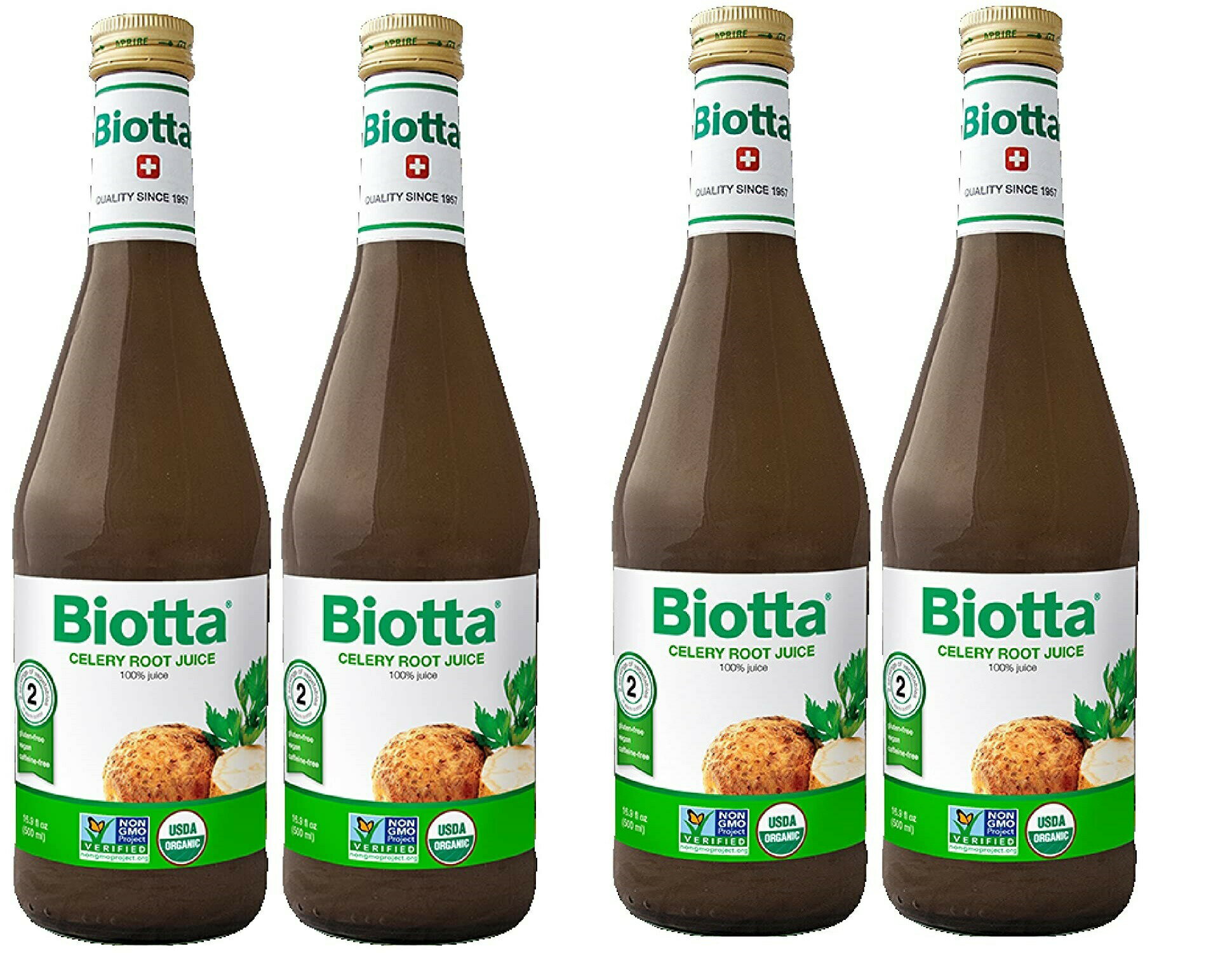 「お得な4本セット」ビオッタセロリルートジュース（4パック） Biotta Celery Root Juice (Pack of 4)