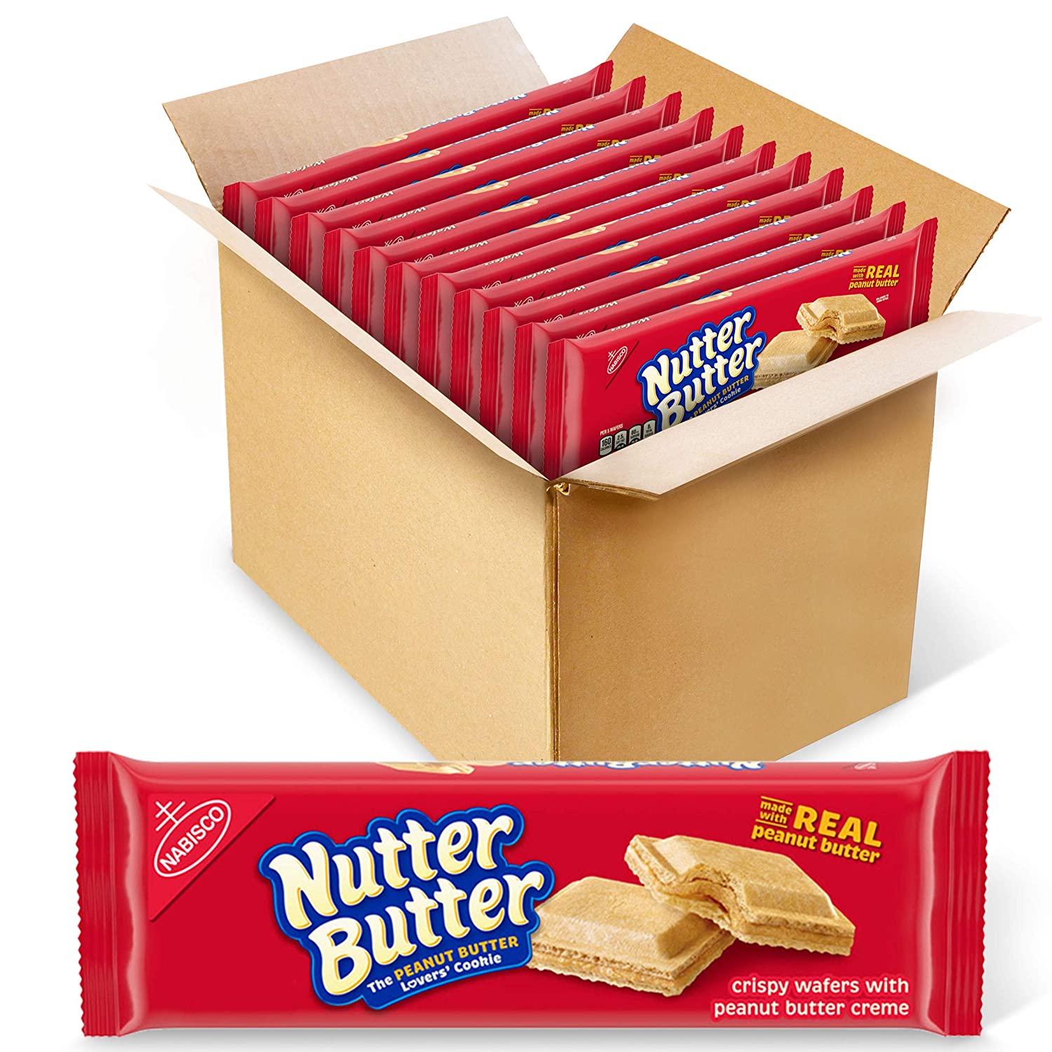 Nutter ButterҥԡʥåĥХϡå12ܥåPeanut Butter Wafer Cookies, 12 - 10.5 oz packages