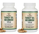 「お得な2本セット」Double Wood Supplements社オーガニックTurkey Tail Mushroomサプリメント1粒あたり500mg配合120粒