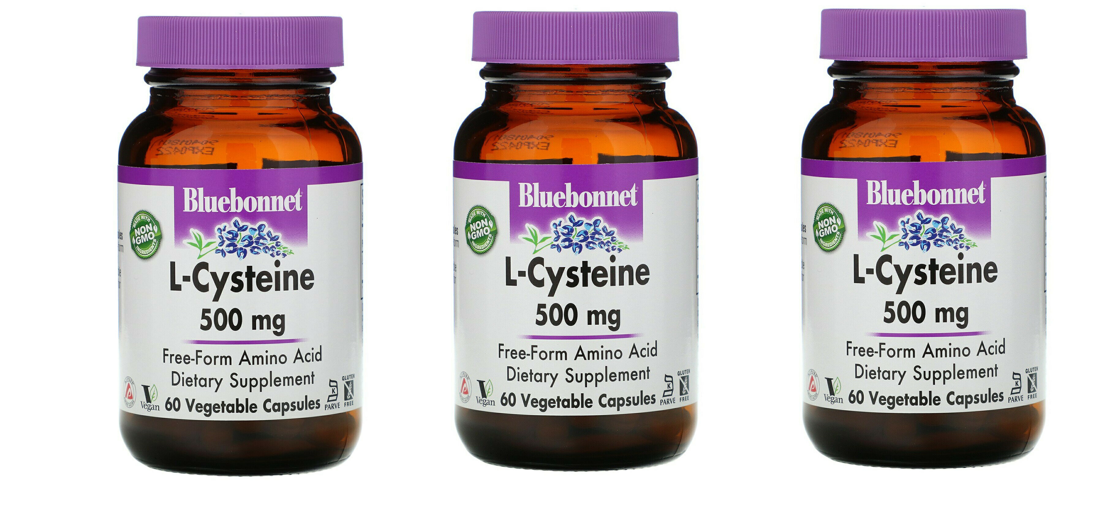 1日1粒を目安にお召し上がりください Bluebonnet Nutrition, L-Cysteine, 500 mg, 60 Veggie Capsules NOW　L-システィン(500mg)　100錠 NOW　L-システィン(500mg)　100錠遺伝子組み換えでない原料を使用/ 遊離型アミノ酸/ 栄養補助食品/ AjiPure（アジピュア）アミノ酸/ ヴィーガン/ コーシャ食品/ グルテンフリー/Bluebonnet（ブルーボネット）のL-システイン500mgカプセルは、Ajinomoto（味の素）製の最も純粋な結晶形態で、ハイグレードの遊離型アミノ酸L-システインHClをお届けします。飲み込みやすいベジカプセルで最大限に身体に取り入れやすくなっています。