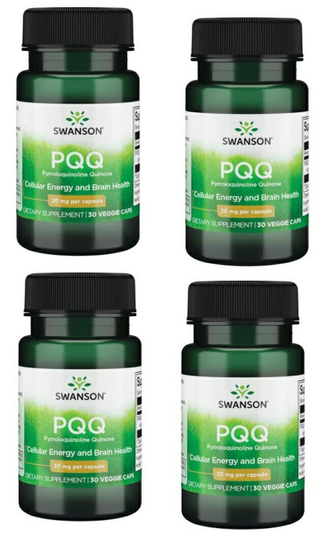 「お得な4本セット」Swanson Premium社PQQサプリメント1粒あたり20 mg配合30粒入り×4本