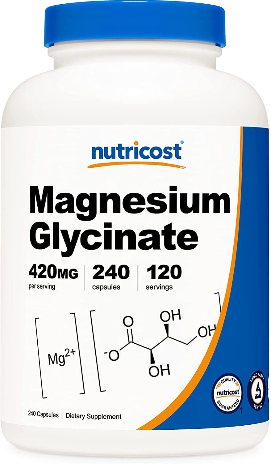 1日1-2粒を目安にお召し上がりください SOLARAY社　グリシン酸マグネシウム 100 mg　240ベジカプセル Nutricost Magnesium Glycinate 420mg, 240 Capsules - 120 Servings, Non-GMO, Gluten Free, Vegetarian Friendly Solaray, Magnesium Glycinate, 400 mg, 240グリシン酸マグネシウムは、マグネシウムが最大限に身体に取り入れやすくなっています。 非GMO、グルテンフリー、大豆フリーGMP準拠のFDA登録施設で製造しています。