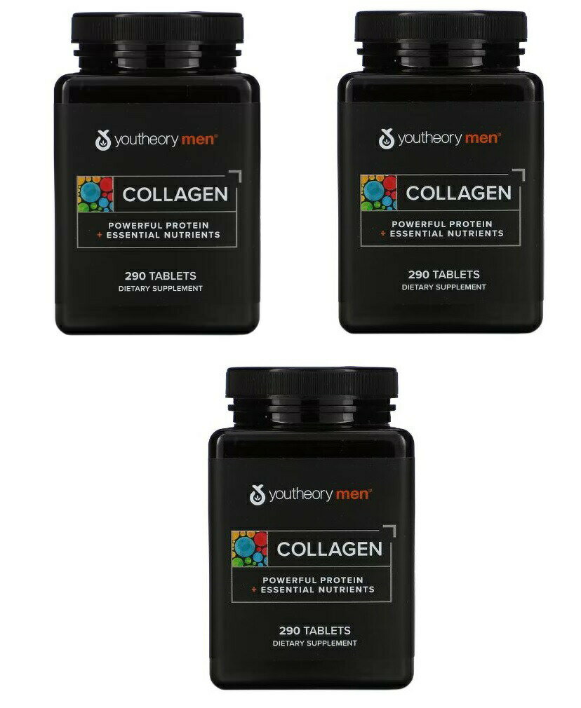 お得な3本セット Youtheory社Mens Collagen メンズコラーゲン アドバンストフォーミュラ290粒 3本