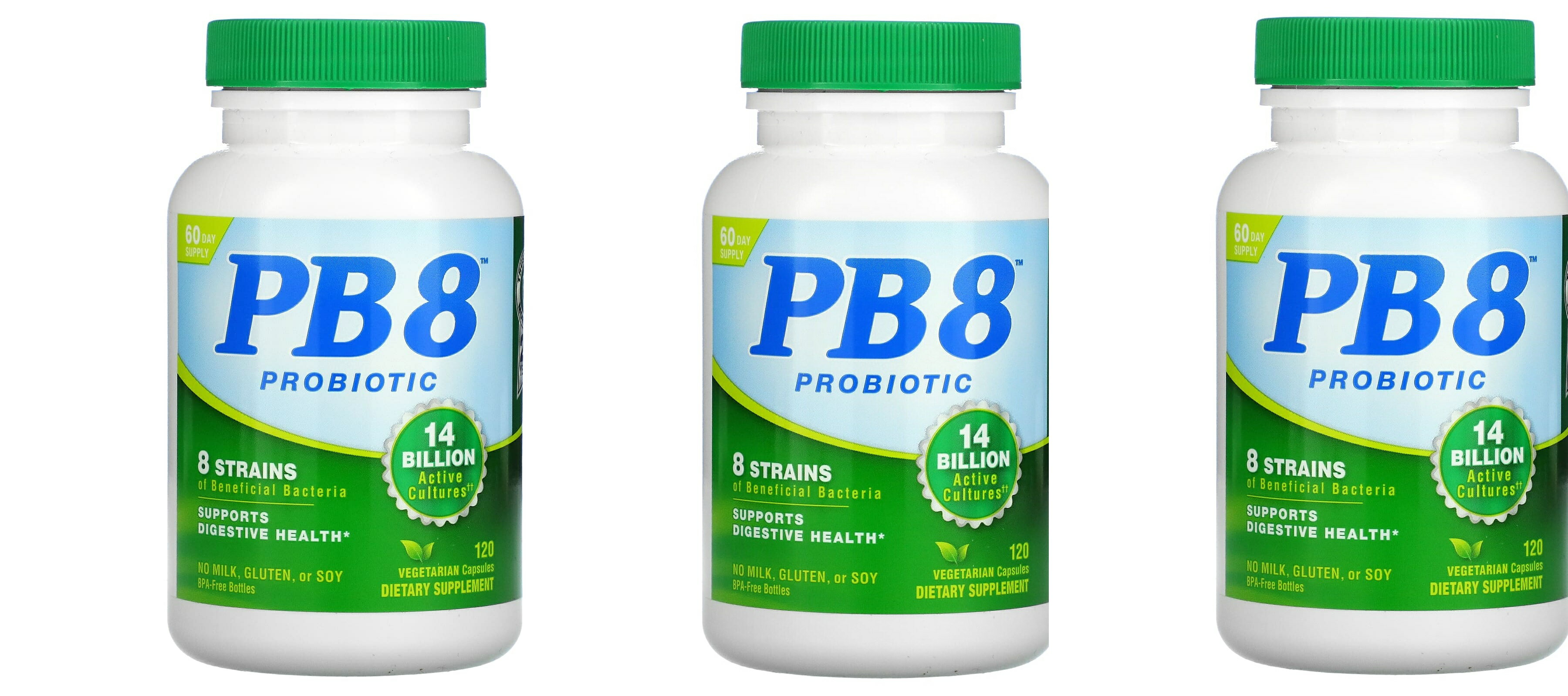 「お得な3本セット」Nutrition Now社PB 8プロバイオティクス生きた乳酸菌ラクトバチルスアシドフィルス、ビフィドバクテリウムラクチス、ラクトバチルスプランタルム、ラクトバチルスカゼイ他4種類配合サプリメント120粒×3本