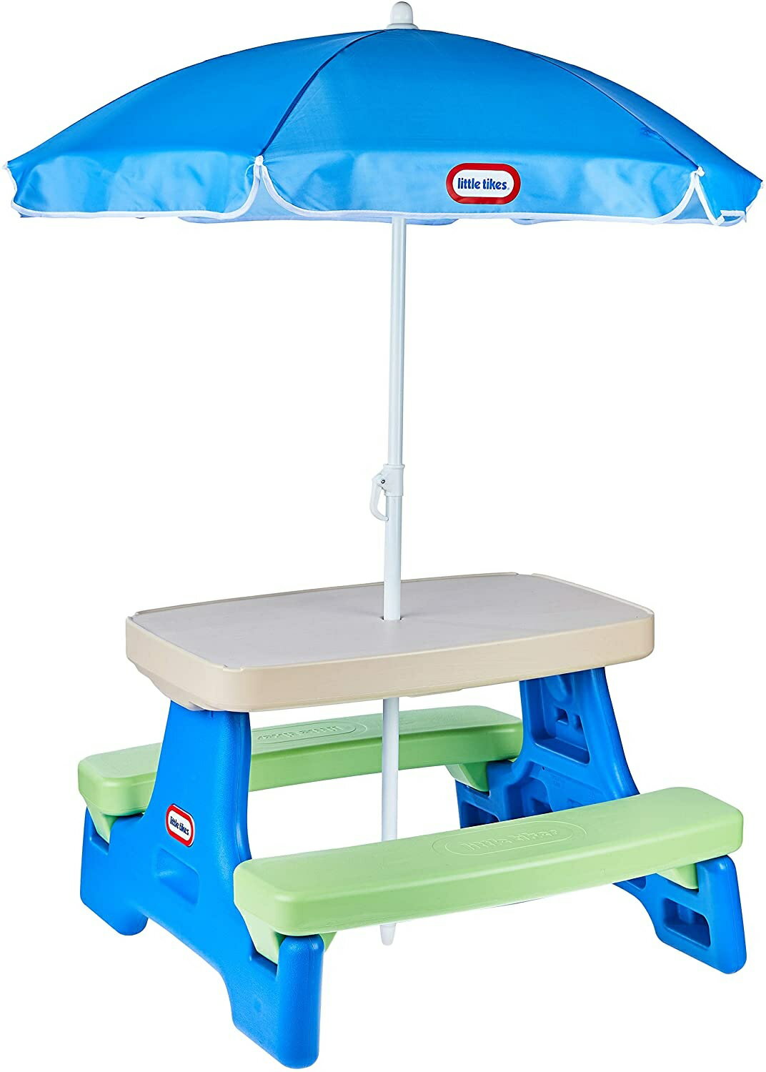 Little Tikesһդԥ˥åơ֥-֥롼/꡼ Little Tikes Easy Store Jr. Picnic Table with Umbrella - Blue / Green(¹͢)