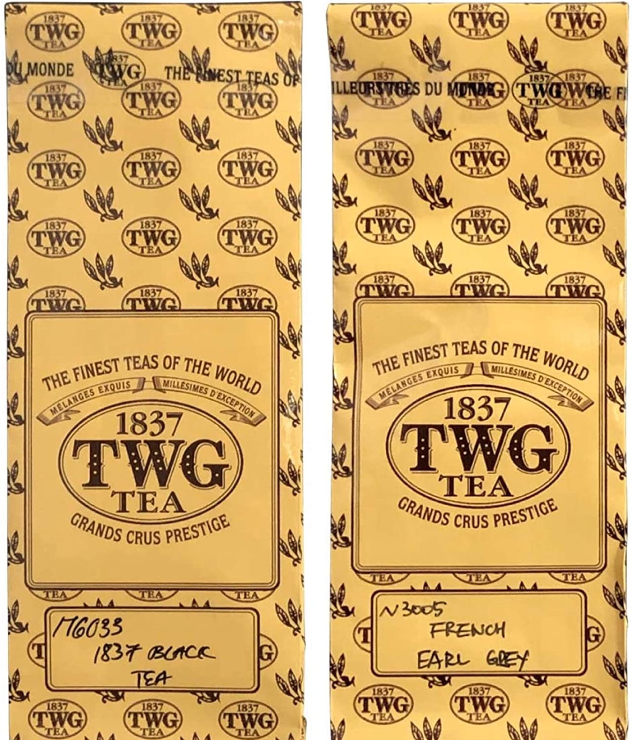 シンガポールの高級紅茶 TWG French Grey「 フレンチアールグレイ」 1837 Black Tea「ブラックティー」各50g入り茶葉 ティーダブルジー ティーダブリュージー ティー