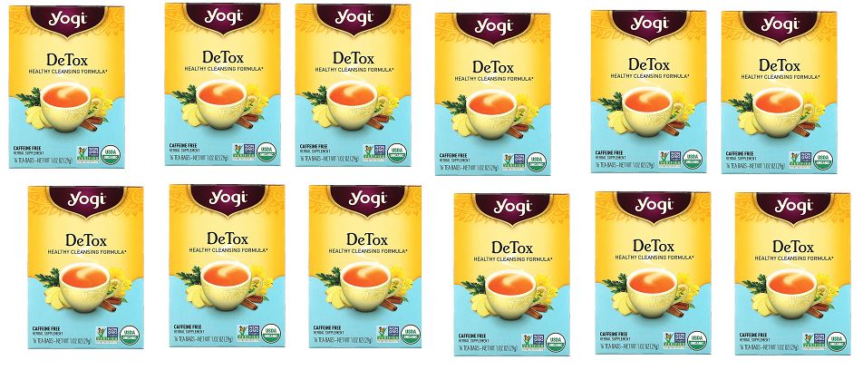 Yogi Tea社トックス カフェインフリーダイエットハーブ—ティー バッグ16個入り 12箱・etox Caffeine Free 16 Tea Bags 29 g 12box