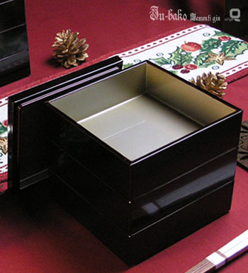 越前塗り 溜内銀 三段重箱の紹介画像2