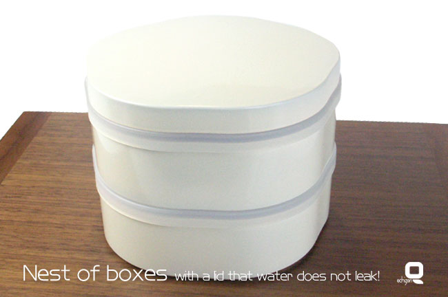 密閉蓋付き重箱 プラム オフホワイト ニ段