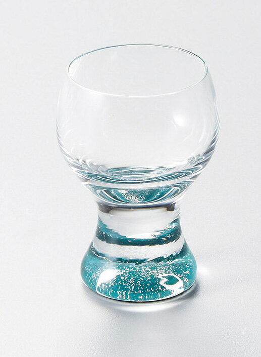 越前塗り　花びら　ショットグラス　青