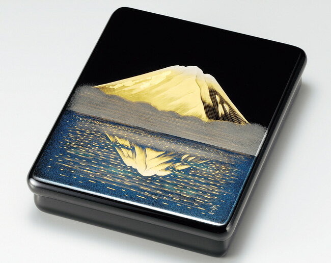 木製越前塗 沈金鏡富士 光琳文庫 A4サイズ 黒