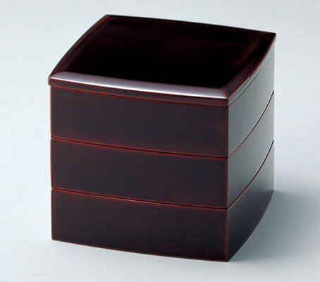 木製越前塗 胴張55三段重箱 溜内朱