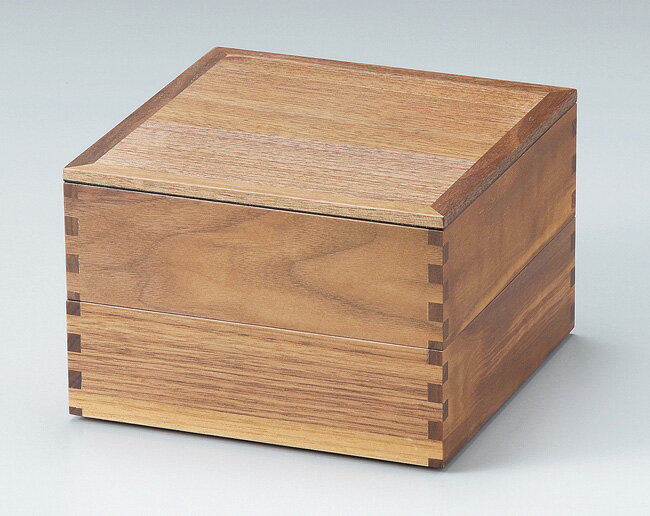 木製越前塗 ウォールナット50二段重箱 内黒