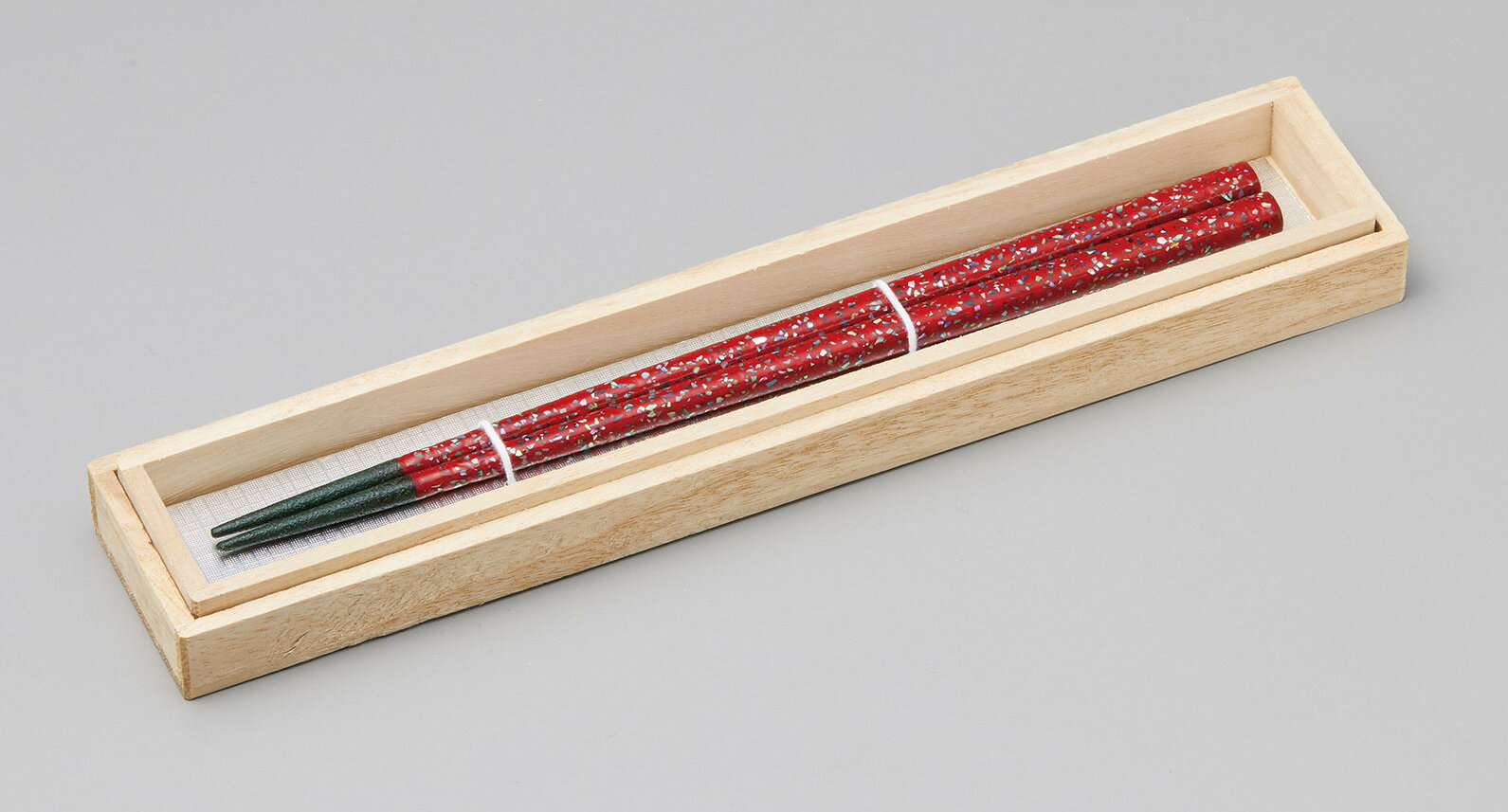 木製越前塗　螺鈿　箸　朱