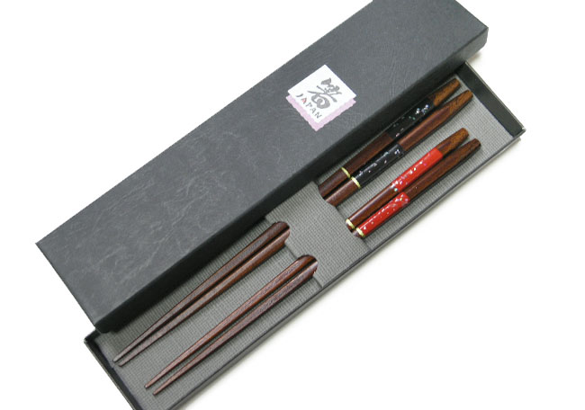 【楽天ランキング入り】若狭塗箸　貝市松　夫婦箸