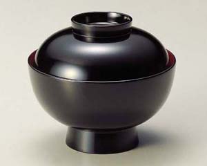 越前塗 雑煮椀 黒内朱