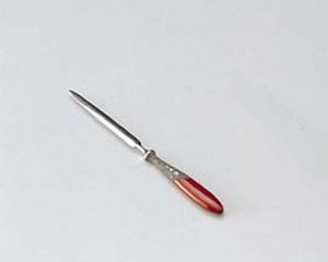 越前塗 卵殻細工 ペーパーナイフ 朱