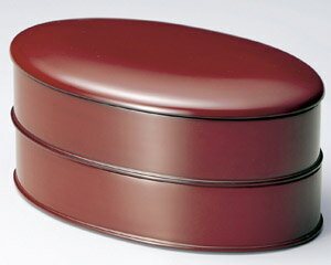 木製越前塗 小判二段重 根来