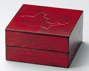 越前塗 色紙春秋布張 70二段オードブル 根来