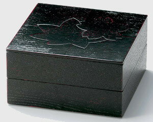 越前塗 色紙春秋布張 70二段オードブル 曙