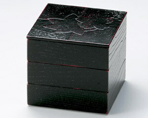 越前塗 色紙春秋布張 45三段姫重 曙