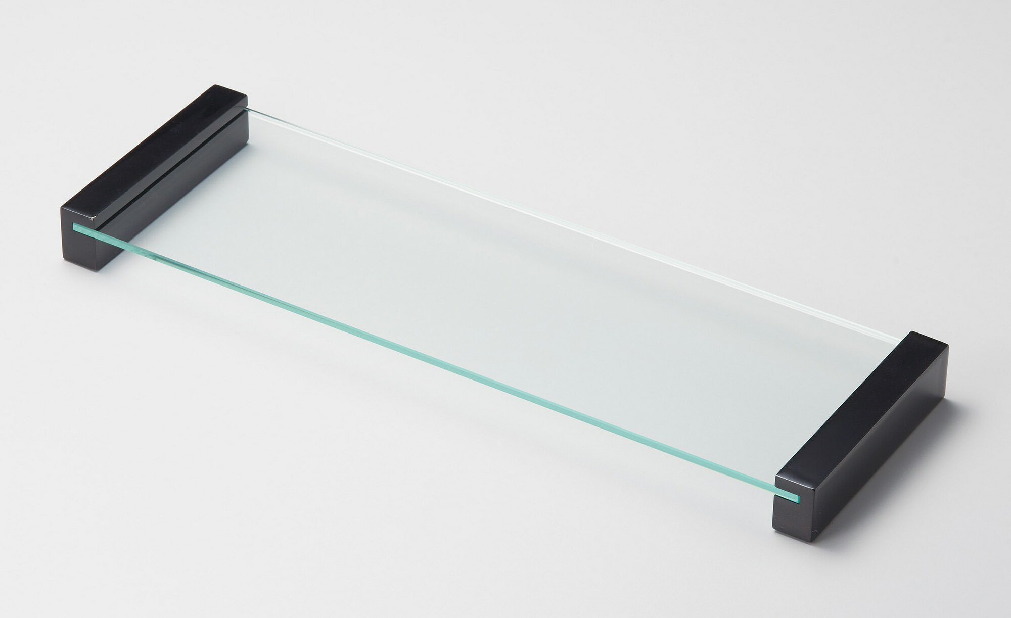 木製越前塗り　ガラスセンタープレート　黒