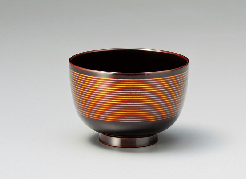 【食洗機対応】越前塗り　3.5帯椀　溜　1客