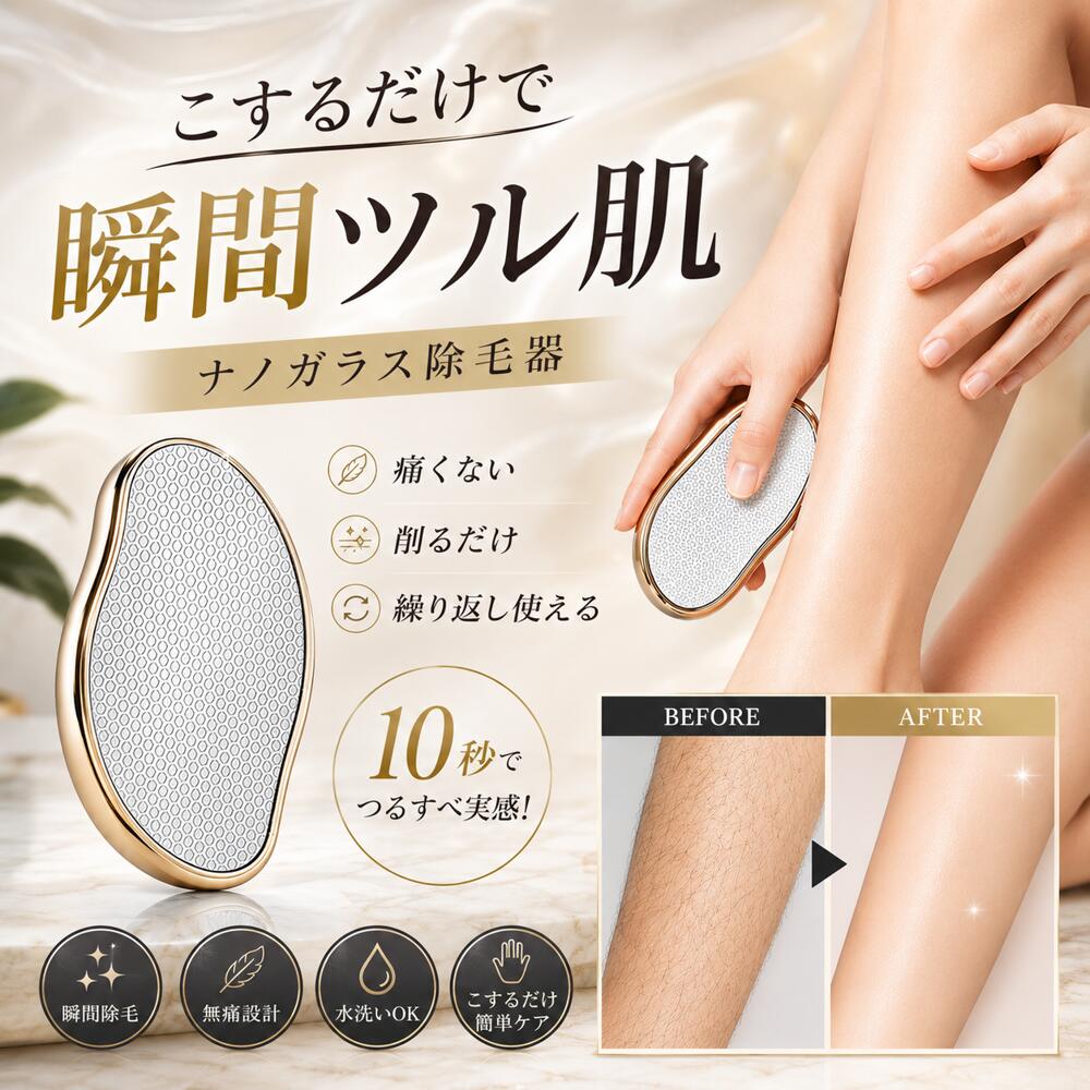 Rakuten - 【2026年 次世代モデル】 脱毛器 擦るだけ 無痛脱毛器 無痛 ナノガラス  脱毛器 脱毛機 物理脱毛 ガラス脱毛器 角質除去 家庭用脱毛器 男女兼用 痛みゼロ 除毛器 除毛 ムダ毛処理 毛剃り 痛くない ガラスリムーバー 脱毛 シェーバー メンズ レディース 全身対応 VIO
