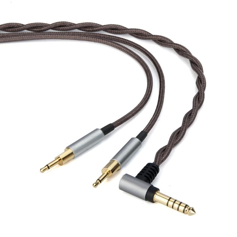 6N単結晶銅 ブラック 4.4mm 5極 バランス D700 対応 交換用 リケーブル ヘッドフォン ...