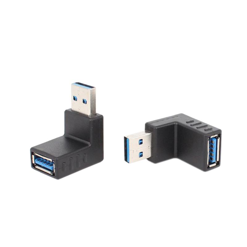 USB 3.0 オス - メス USB オス - メス Lベンド 直角 アダプタ 90 度 エクステンション下向き変換コネクタ（2個）