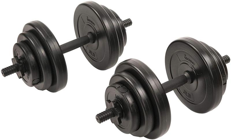 樂天商城 - Sunny ealth & Fitness (サニーヘルス&フィットネス) 18kgエクササイズビニールダンベルセット ブラック 筋力トレーニング 体重減少 ワークアウトベンチ ジム用具 家でのトレーニング .087