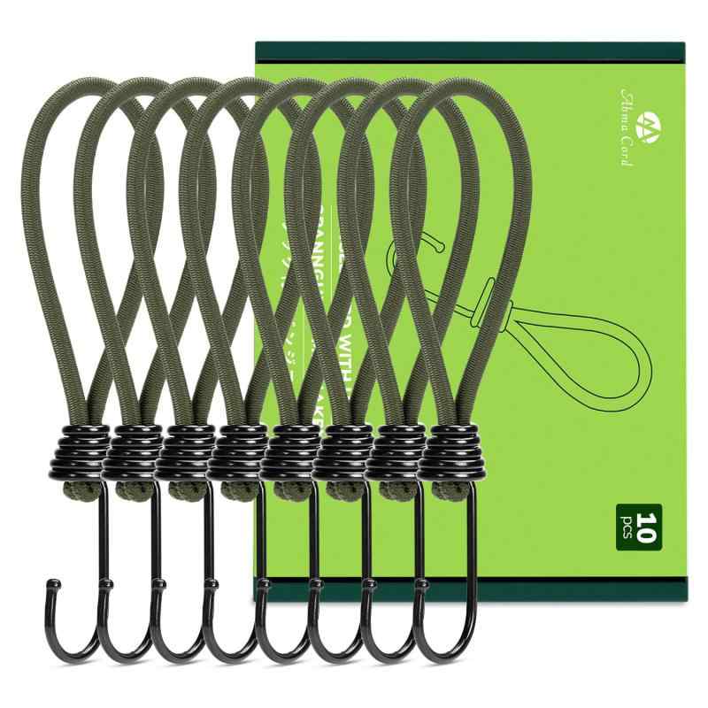 Abma Cord 스트레치 코드 고무 훅 전체 길이 15/18/20/23cm 10개 세트 훅 첨부 번지 코드 쇼크 코드 텐트·타프·장강 가이라인 어댑터 쇼크 흡수 캠프 용품 방풍 고정