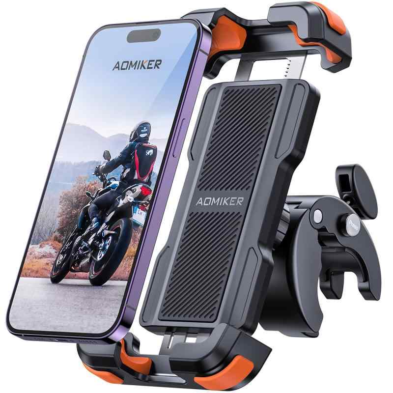2025新登場 バイク スマホ ホルダー スタンド : バイク 携帯 ホルダー オートバイ スマホ 固定 バイクホルダー 原付 自転車 360度回転 振動吸収 片手操作 iPhone Air 17 17pro 17pro max iPhone 16/1