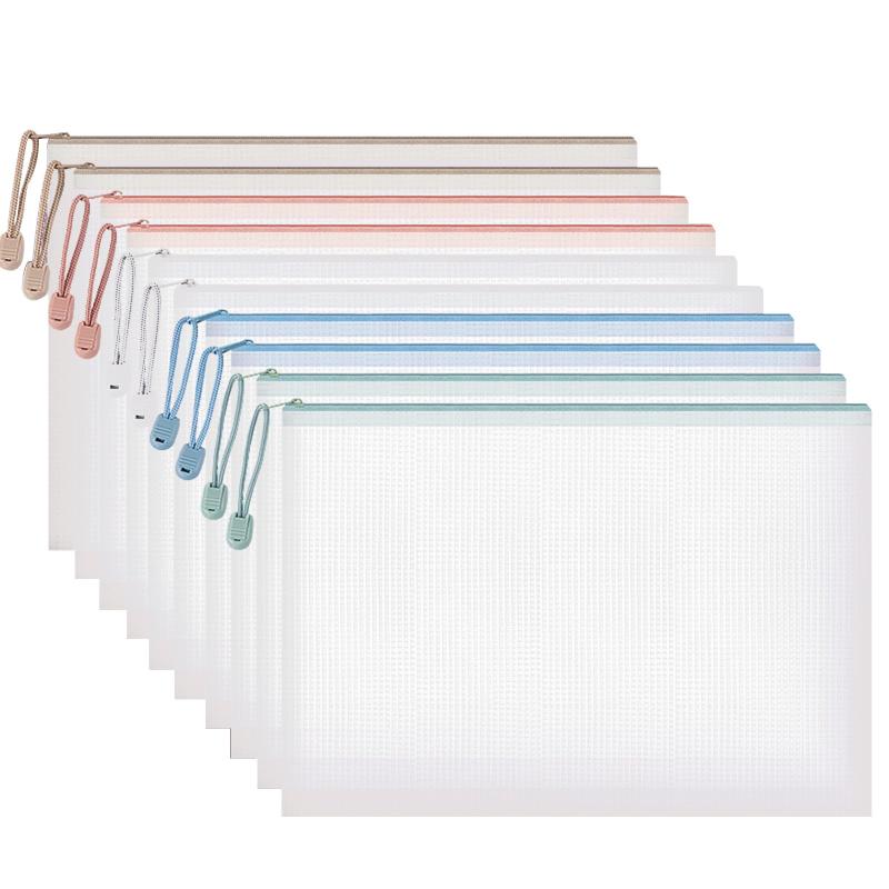 樂天商城 - ジッパー式ファイル袋 A4 半透明 10個入りメッシュ ファイルバッグ ファスナー ファイルケース PVC製 連絡袋 領収書ファイル オフィス用品 防水 ドキュメントファイル 機能的 ジッパーフ