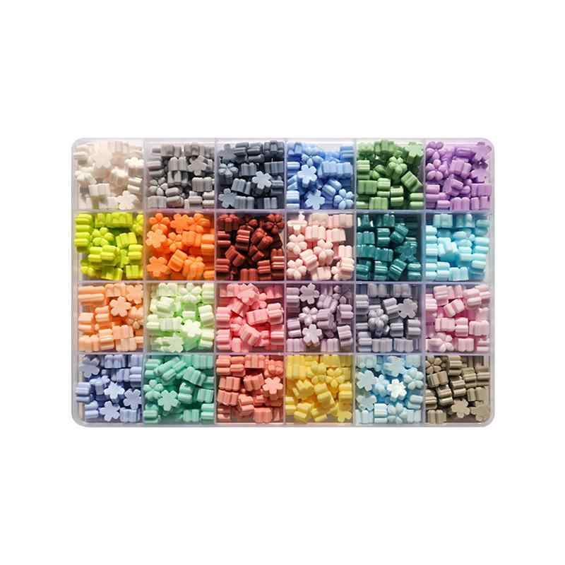 シーリングスタンプ ワックス 24色 600粒 シーリングワックス セット 封蝋 小粒 手作り DIY 収納ケース付き ミックスカラー