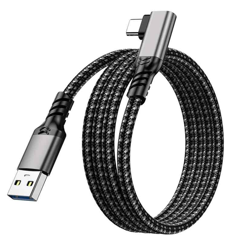 USB-A to USB-C ケーブル L字型 (ガンカラー, 10Gbpsデータ転送) USB3.2(Gen2) ケーブル USB C to USBケーブルPD/QC 超高速充電60W 20V/3A USB A to USB Cケーブル Xperia/