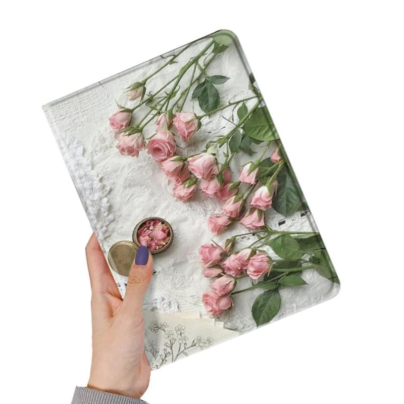 ~15 inches - 2025 iPad A16 (第11世代 11インチ) ケース 花柄 2022 iPad 第10世代 10.9インチ ケース ブック式 Apple pencil 収納可能 柄付き 可愛い レディース 柄物 イラスト 印刷 プリント (Color E)