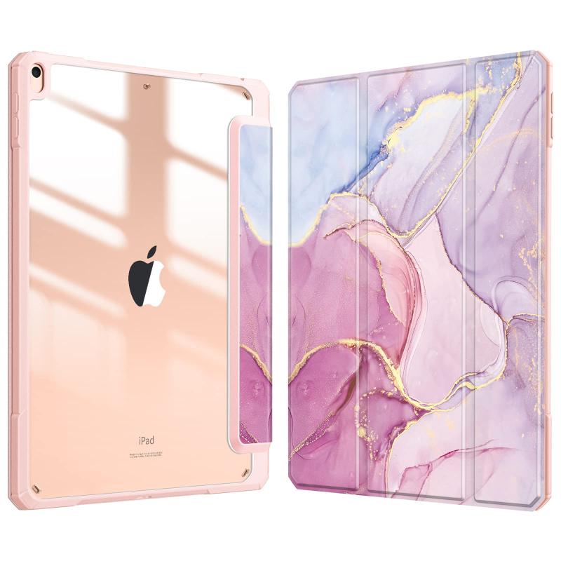 iPad Air 2019 ケース iPad Air3 / Pro 2017 10.5インチ 透明バックカバー Apple Pencil 収納可能 三つ折スタンド スリープ機能 軽量 薄型 傷つけ防止 PU合成レザー TPU (モデル番号A2152、A