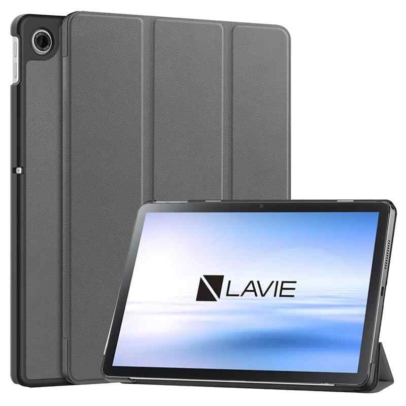 For LAVIE Tab T10 (T1055/K, TAB10/F03)/LAVIE Tab Lite PC-TL103KAL ケース 10.1インチ スタンド機能付き 三つ折 高級PUレザー 保護ケース オートスリープ機能 耐衝撃 衝撃吸収 防