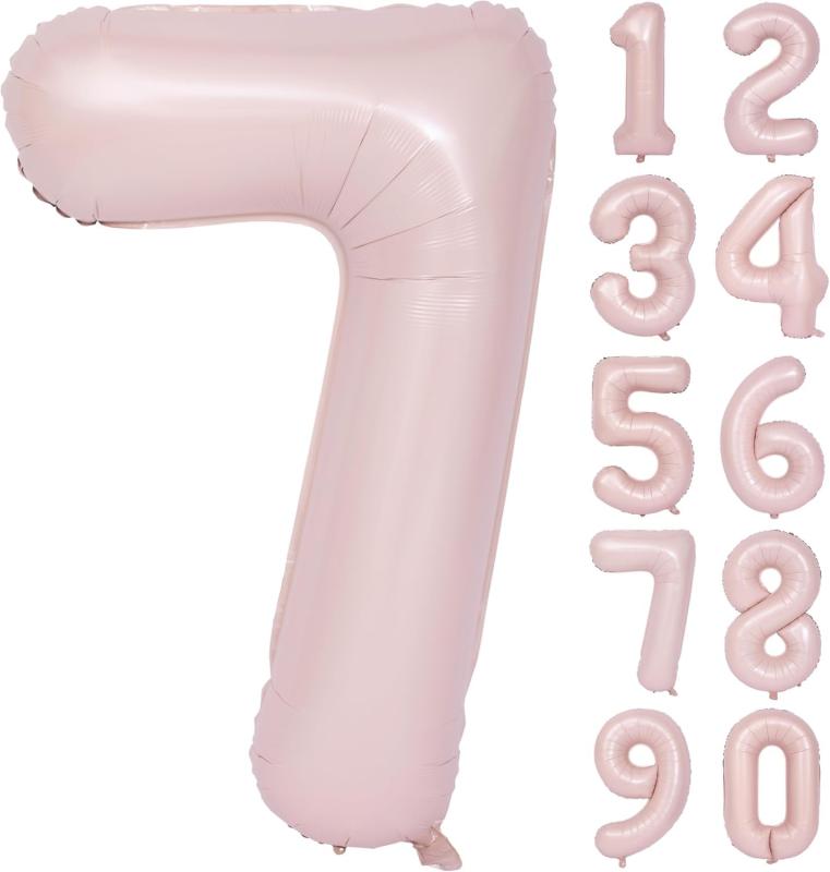 樂天商城 - 数字 バルーン ピンク 40インチ ライトピンク 数字7 風船 誕生日 飾り付け ピンク ナンバーバルーン ハッピーバースデー 記念日 パーティー ウェディング (7,ピンク)
