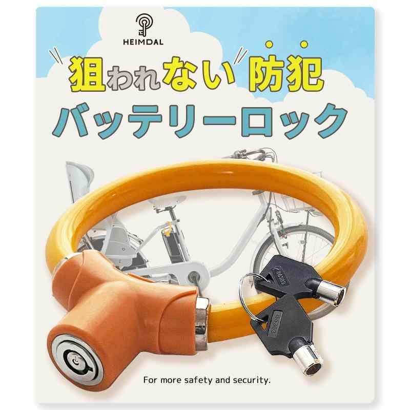 EIMDAL 狙われない 電動自転車 バッテリーロック 鍵 ワイヤーロック 盗難防止 軽量 抗切断